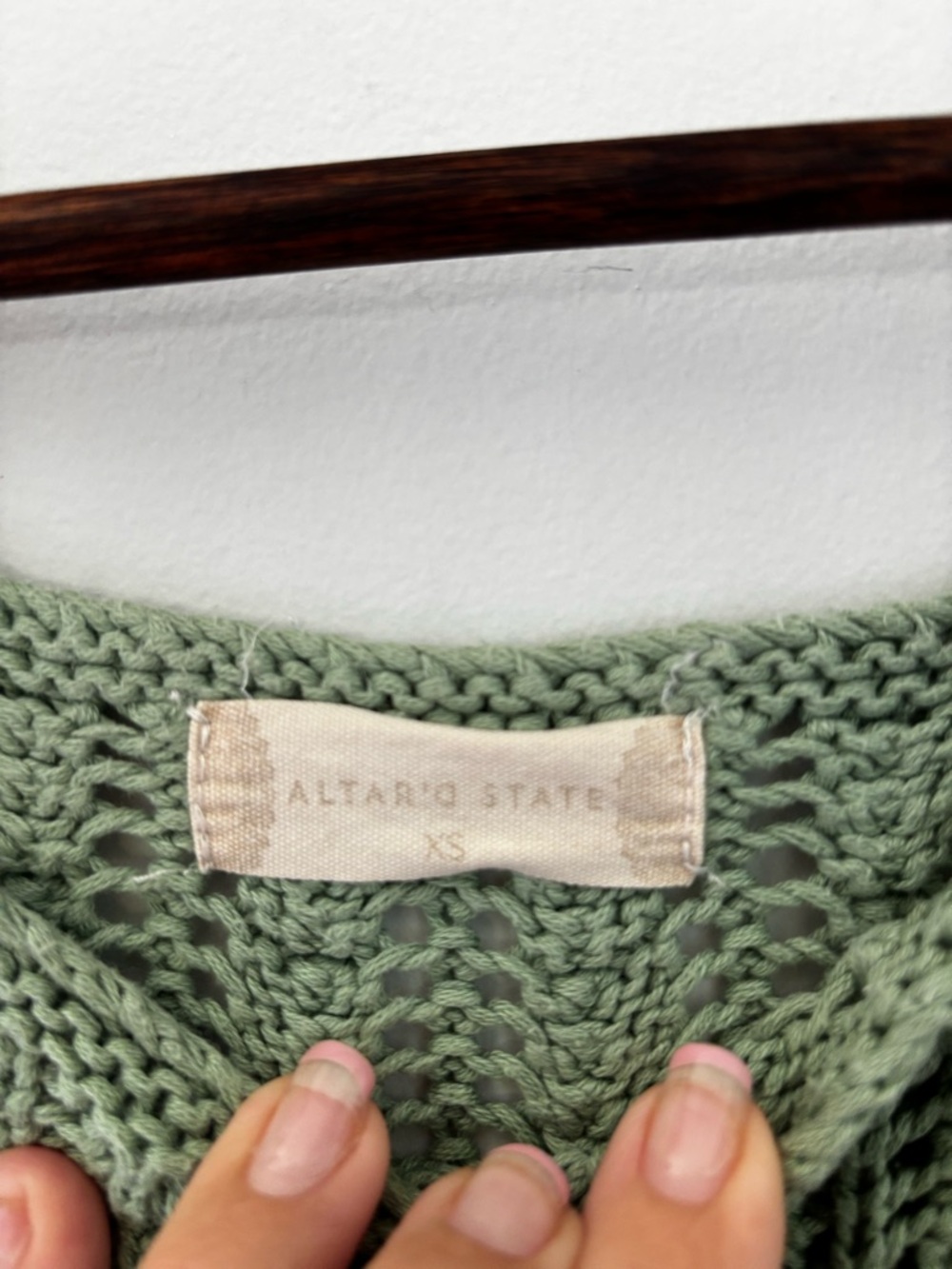 Altard State Sage Green Knit Tie Strap Top XS Cottagecore - Picture 4 of 7